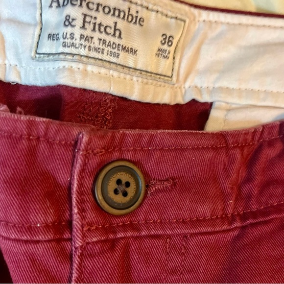 Abercrombie and Fitch Jean Shorts Men’s 36 Maroon Zipper New with Tags - Picture 4 of 16